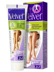 Velvet - Крем для депиляции 2в1 смягчающий с экстрактом полевых цветов 100мл