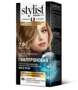 STYLIST PRO - Стойкая крем-краска Гиалуроновая Stylist Color Pro, тон 7.0 Светло-русый