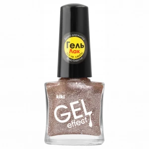 Kiki - Лак для ногтей Gel Effect, тон 073 розовый с блестками