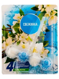 Свежинка - Освежитель-блистер для унитаза 4в1 Парфюмированная свежесть 50г подвесной блок