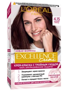 L'Oreal Paris - Excellence Стойкая Крем-краска, тон 4.15 Морозный шоколад