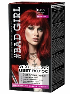 Bad Girl - Стойкая Крем-краска для волос, тон 8.55 Red Flame / красное пламя 50/50/15мл