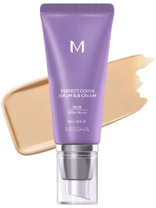 Missha - Тональный BB крем с антивозрастной сывороткой Perfect Cover Serum SPF50, тон 23 natural beige 50мл