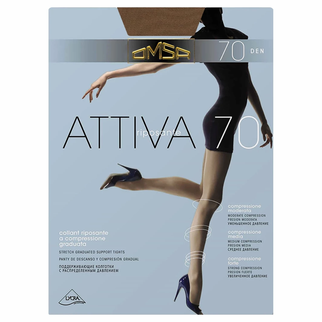 Omsa - Колготки Attiva 70den, Daino загар 2р