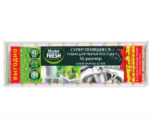 Master Fresh - Губки для мытья посуды XL bubble-поролон 10шт 