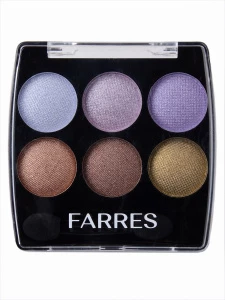 Farres - Палетка теней для век 6 цветов Сияющий образ, тон 08