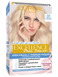L'Oreal Paris - Excellence Стойкая Крем-краска, тон 01 суперосветляющий русый натуральный