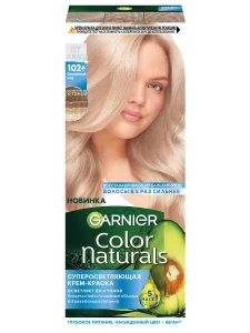 Garnier - Color Naturals Суперосветляющая Крем-краска, тон 102+ Платиновый лед