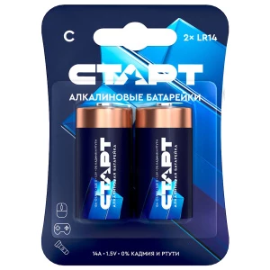 СТАРТ - Батарейки алкалиновые C LR14 2шт								