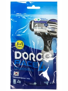 DORCO - Pace 4 Станок для бритья одноразовый 4 лезвия увлажняющая полоска 3+1шт