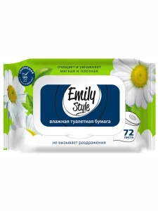 Emily Style - Влажная растворяющаяся Туалетная бумага 72шт с крышкой