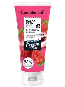 Compliment - Маска-крем для лица Клубника и личи Увлажнение и комфорт 130мл