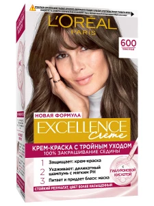 L'Oreal Paris - Excellence Стойкая Крем-краска, тон 600 Темно-русый
