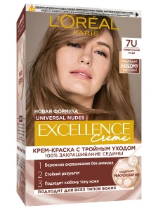 L'Oreal Paris - Excellence Универсальные нюдовые оттенки Краска для волос, тон 7U русый