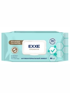 EXXE - Влажные салфетки с антибактериальным эффектом Премиум 50шт