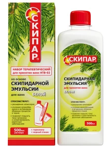 СКИПАР - Набор терапевтический для ванн Белая эмульсия 0,5л НТВ-02