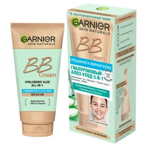 Garnier - BB Крем Гиалуроновый Алоэ-уход 5в1 для смешанной и жирной кожи SPF25 натурально-бежевый 50мл