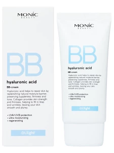 Monic Beauty - ВВ-Крем с гиалуроновой кислотой, тон 01 Light