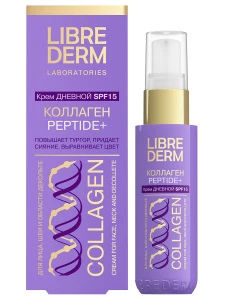 Librederm - Collagen Peptide+ Крем дневной для восстановления сияния и ровного цвета кожи SPF15 50мл