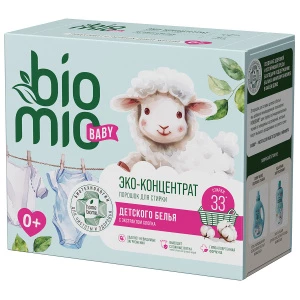 BioMio - Bio-Laundry Экологичный порошок с экстрактом хлопка для стирки детского белья без запаха Концентрат 1000г