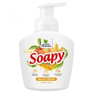 Clean&Green - Soapy Мыло-пенка жидкое Персик и дыня 400мл дозатор
