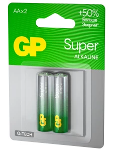 GP Batteries - Батарейки алкалиновые Super Alkaline G-Tech LR06 AA 2шт блистер 