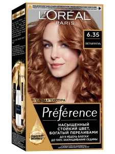 L'Oreal Paris - Preference Крем-краска, тон 6.35 Светлый янтарь