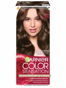 Garnier - Роскошь цвета Крем-краска для волос, тон 5.0 сияющий светло-каштановый
