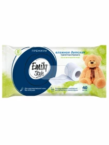 Emily Style - Влажная детская растворяющаяся Туалетная бумага гипоаллергенная 40шт