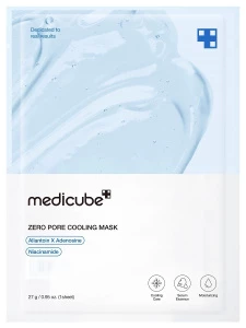 Medicube - Тканевая маска охлаждающая с ниацинамидом и аденозином Zero Pore Cooling Mask 27г