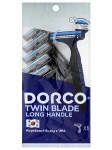 DORCO - Станок для бритья одноразовый 2 лезвия увлажняющая полоска 5шт