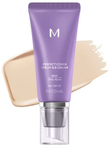 Missha - Тональный BB крем с антивозрастной сывороткой Perfect Cover Serum SPF50, тон 21 light beige 50мл