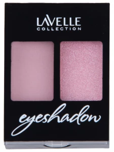 LavelleCollection - Тени для век двухцветные, тон 04 бледно-розовый / розовый шиммер