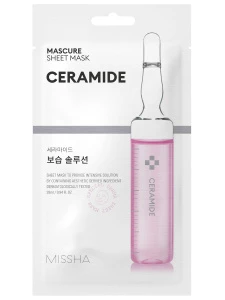 Missha - Тканевая Маска-лифтинг для лица с церамидом NP для ослабленной и сухой кожи Mascure Moisture Barrier Solution Sheet Mask Ceramide 28мл