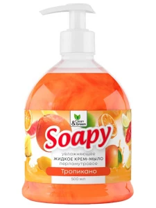 Clean&Green - Soapy Крем-мыло жидкое перламутровое Тропикано 500мл дозатор