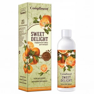 Compliment - Подарочный набор №1360 Sweet Delight (Гель для душа 250мл + Мочалка)
