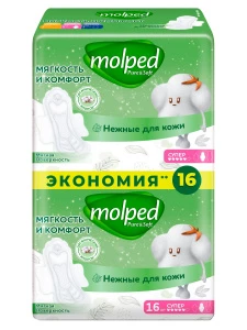 Molped - Прокладки гигиенические Pure & Soft Duo Super 16шт