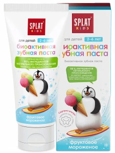 Splat - Kids Зубная паста натуральная Фруктовое мороженое 2-6лет 50мл