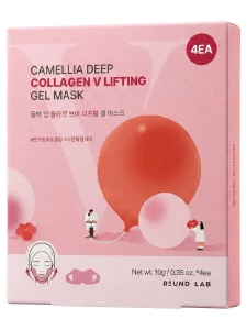 Round Lab - Лифтинг-Маска для лица с коллагеном Camellia Deep Collagen V Lifting Gel Mask 4*10г