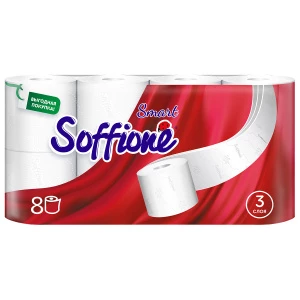 Soffione - Туалетная бумага Smart 3 слоя 8 рулонов 