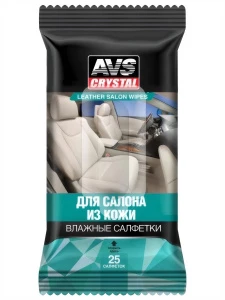 AVS Crystal - Влажные салфетки для салона из кожи 25шт