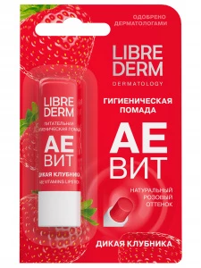 Librederm - Аевит Гигиеническая помада питательная Дикая клубника 4г
