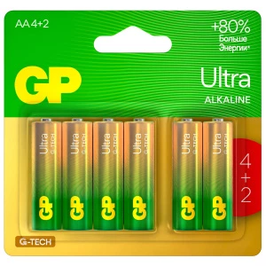 GP Batteries - Батарейки алкалиновые Ultra Alkaline G-Tech LR6 AA 4+2шт блистер