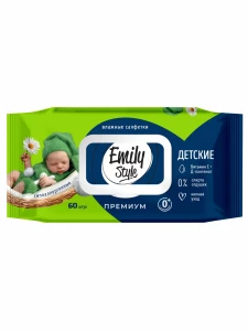 Emily Style - Premium Салфетки влажные детские 60шт