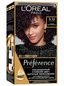 L'Oreal Paris - Preference Крем-краска, тон 3.12 Мулен Руж, глубокий темно-коричневый