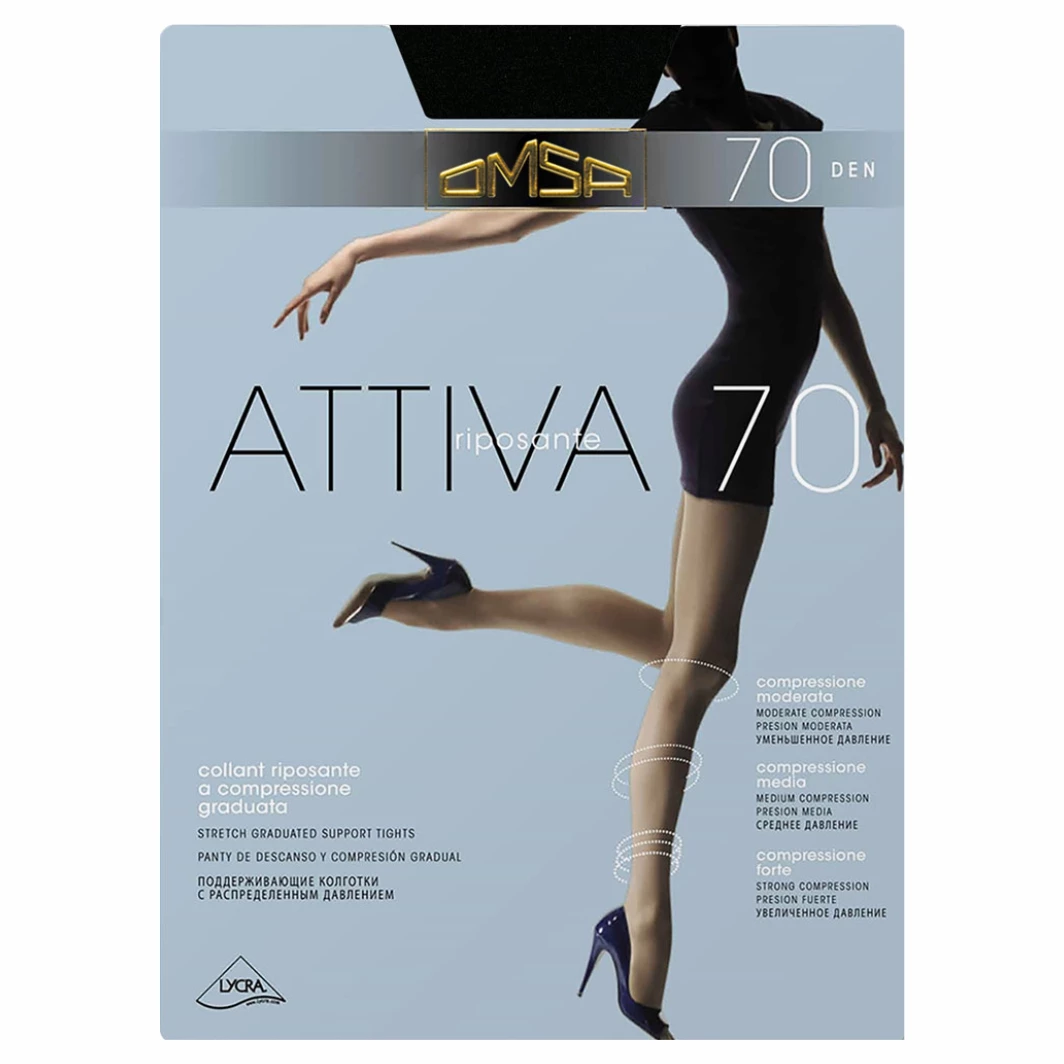 Omsa - Колготки Attiva 70den, Nero черный 2р