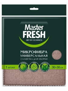 Master Fresh - Cалфетка микрофибра универсальная для уборки 30*30см 1шт мокко
