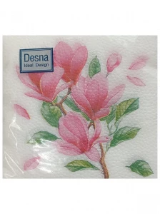 Desna - Салфетки однослойные Магнолия 24*24 40шт