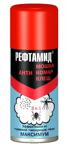 Рефтамид - Рефтамид Максимум 3в1 Антимошка, антикомар, антиклещ 100мл