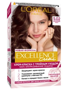 L'Oreal Paris - Excellence Стойкая Крем-краска, тон 5.02 Обольстительный каштан